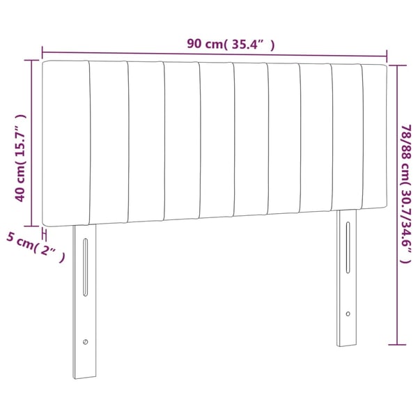 vidaXL sengegavl 90x5x78/88 cm stof cremefarvet