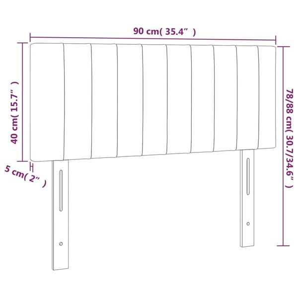vidaXL sengegavl 90x5x78/88 cm fløjl lyserød