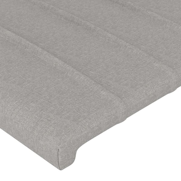 vidaXL sengegavl 100x5x78/88 cm stof lysegrå