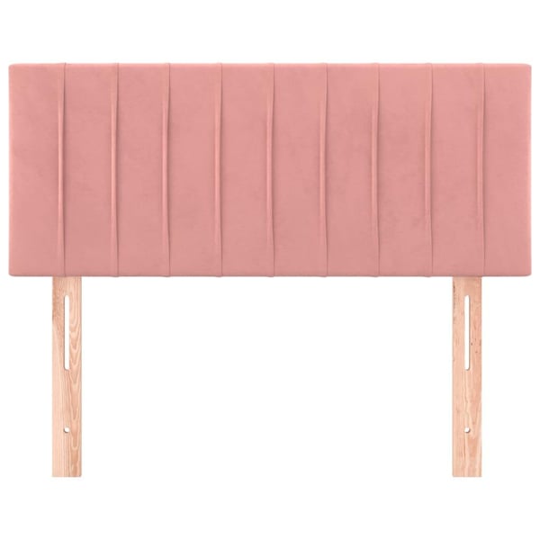 vidaXL sengegavl 100x5x78/88 cm fløjl lyserød