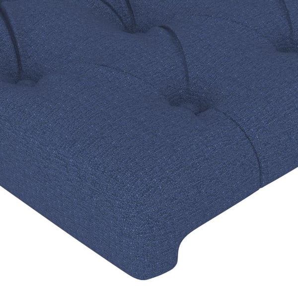 vidaXL sengegavl 90x7x78/88 cm stof blå