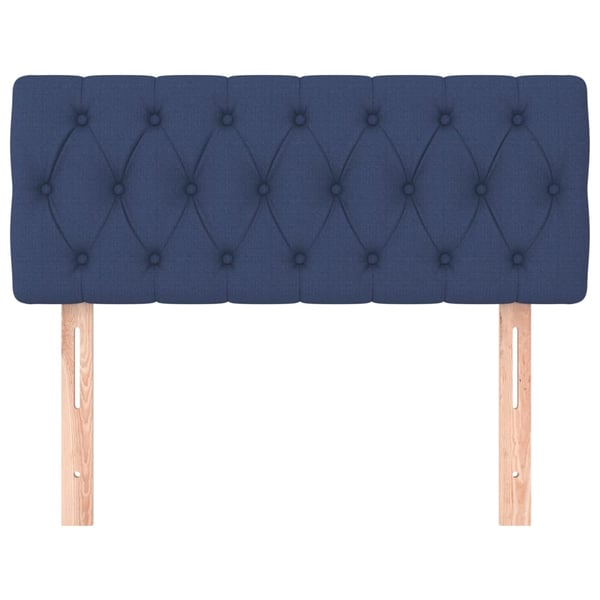 vidaXL sengegavl 100x7x78/88 cm stof blå
