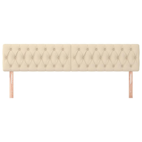 vidaXL sengegavle 2 stk. 90x7x78/88 cm stof cremefarvet