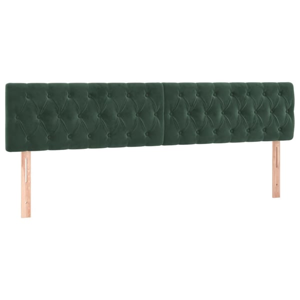 vidaXL sengegavle 2 stk. 100x7x78/88 cm fløjl mørkegrøn