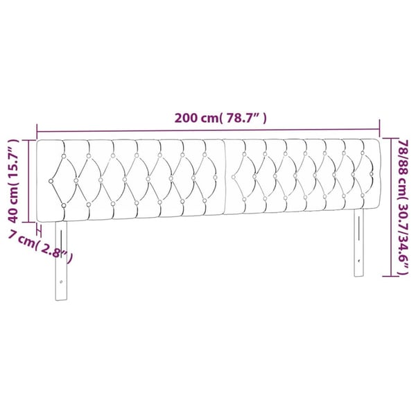 vidaXL sengegavle 2 stk. 100x7x78/88 cm stof cremefarvet
