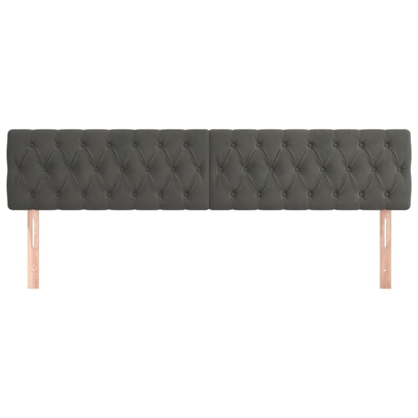 vidaXL sengegavle 2 stk. 100x7x78/88 cm fløjl mørkegrå