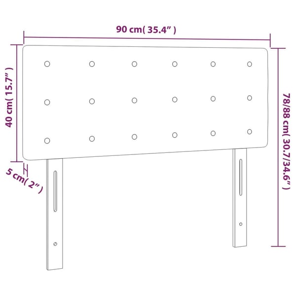 vidaXL sengegavl 90x5x78/88 cm kunstlæder sort