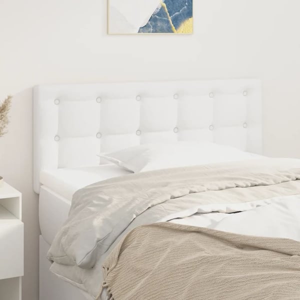 vidaXL sengegavl 90x5x78/88 cm kunstlæder hvid