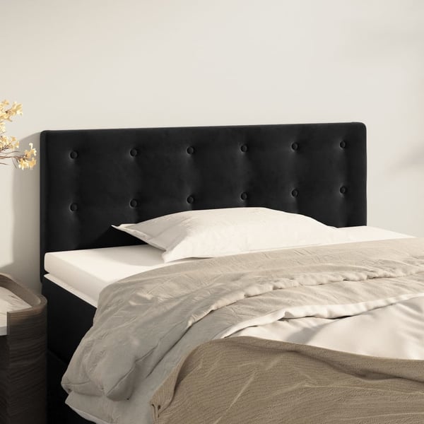 vidaXL sengegavl 90x5x78/88 cm fløjl sort