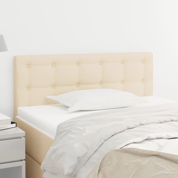 vidaXL sengegavl 100x5x78/88 cm stof cremefarvet