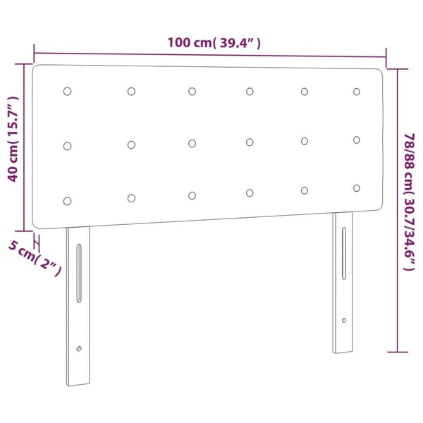 vidaXL Sänggavel blå 100 x 5 x 78/88 cm tyg