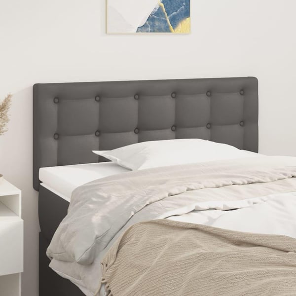 vidaXL sengegavl 100x5x78/88 cm kunstlæder grå