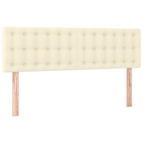 vidaXL sengegavle 2 stk. 72x5x78/88 cm kunstlæder cremefarvet
