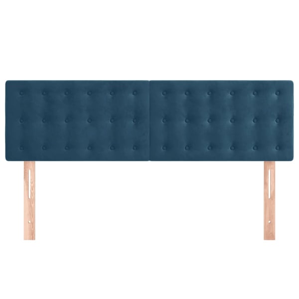 vidaXL sengegavle 2 stk. 72x5x78/88 cm fløjl mørkeblå