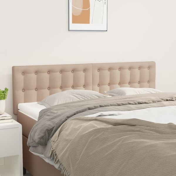 vidaXL sengegavle 2 stk. 72x5x78/88 cm kunstlæder cappuccinofarvet
