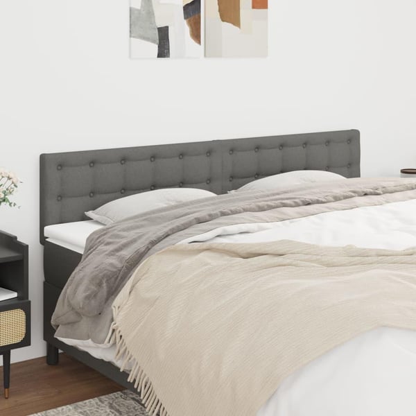 vidaXL sengegavle 2 stk. 80x5x78/88 cm stof mørkegrå