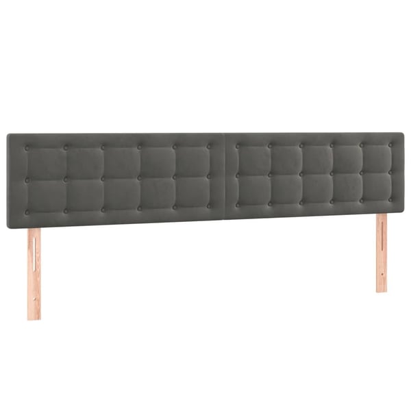 vidaXL sengegavle 2 stk. 80x5x78/88 cm fløjl mørkegrå