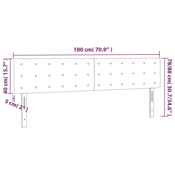 vidaXL sengegavle 2 stk. 90x5x78/88 cm kunstlæder cremefarvet