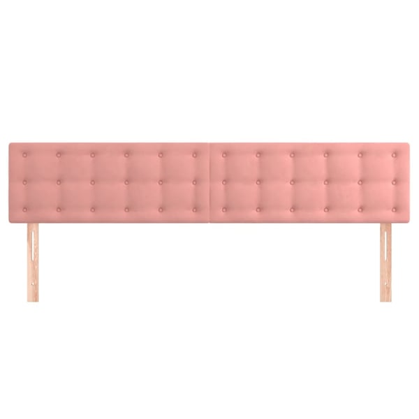 vidaXL sengegavle 2 stk. 90x5x78/88 cm fløjl lyserød