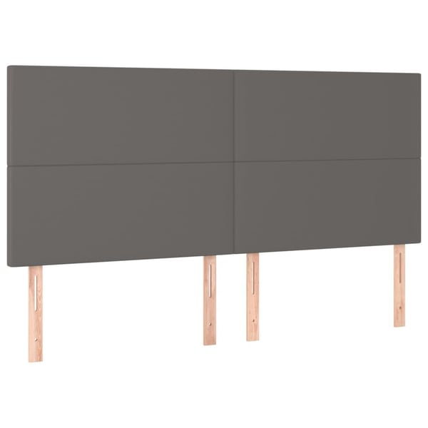 vidaXL sengegavle 4 stk. 90x5x78/88 cm kunstlæder grå