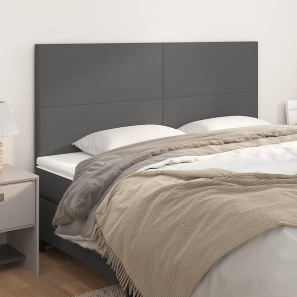 vidaXL sengegavle 4 stk. 90x5x78/88 cm kunstlæder grå