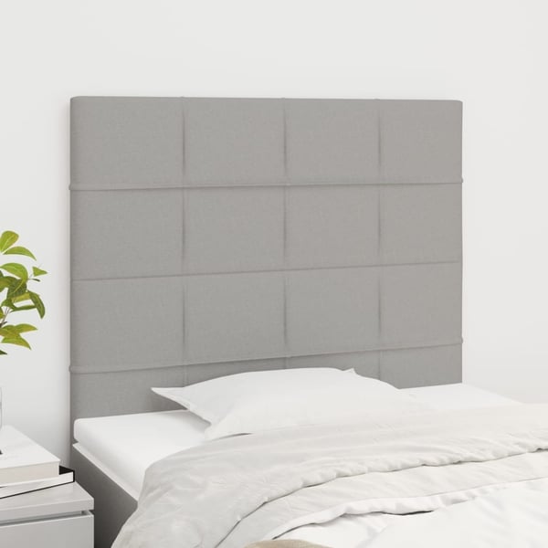 vidaXL sengegavle 2 stk. 100x5x78/88 cm stof lysegrå