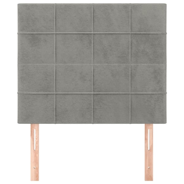 vidaXL sengegavle 2 stk. 90x5x78/88 cm fløjl lysegrå