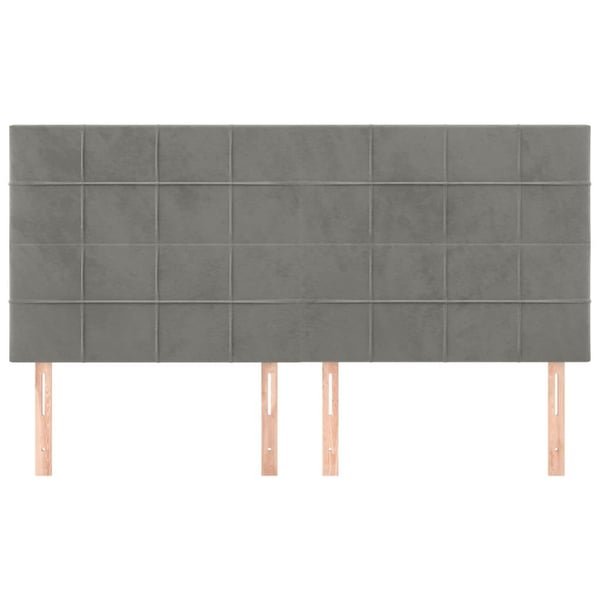 vidaXL sengegavle 4 stk. 80x5x78/88 cm fløjl lysegrå