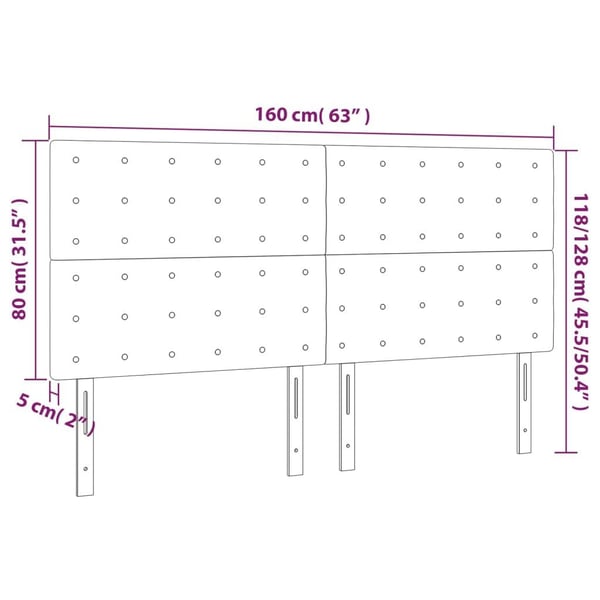 vidaXL sengegavle 4 stk. 80x5x78/88 cm kunstlæder sort