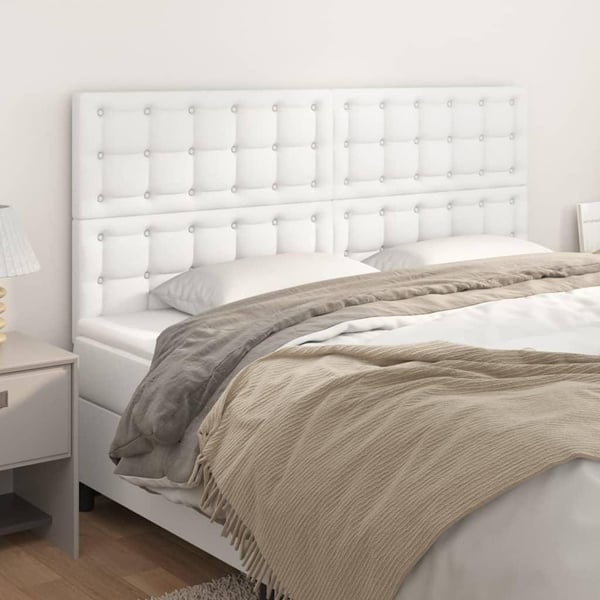 vidaXL sengegavle 4 stk. 80x5x78/88 cm kunstlæder hvid