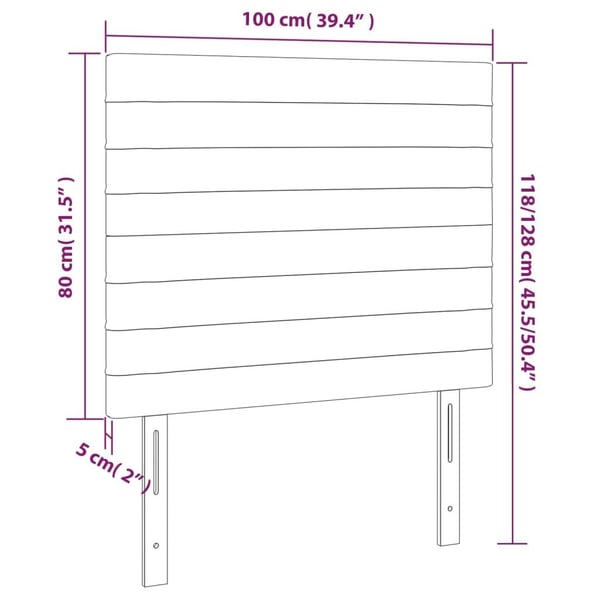 vidaXL sengegavle 2 stk. 100x5x78/88 cm stof blå