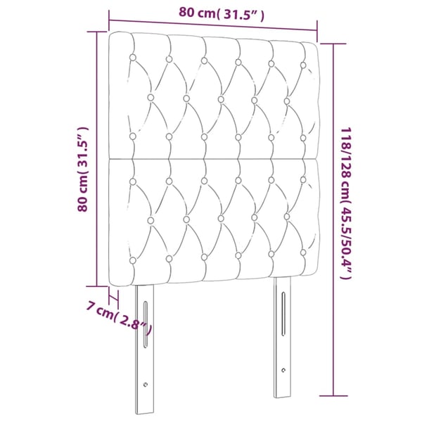 vidaXL sengegavle 2 stk. 80x7x78/88 cm stof sort