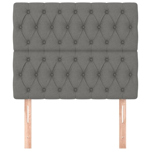 vidaXL sengegavle 2 stk. 90x7x78/88 cm stof mørkegrå