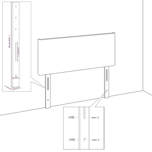 vidaXL sengegavle 2 stk. 80x7x78/88 cm fløjl sort