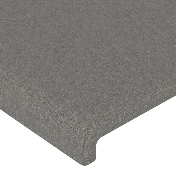 vidaXL sengegavl med kanter 183x23x78/88 cm stof mørkegrå