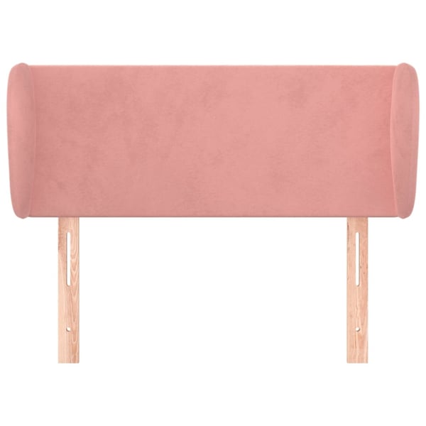 vidaXL sengegavl med kanter 93x23x78/88 cm fløjl lyserød