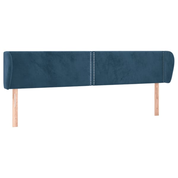 vidaXL sengegavl med kanter 183x23x78/88 cm fløjl mørkeblå
