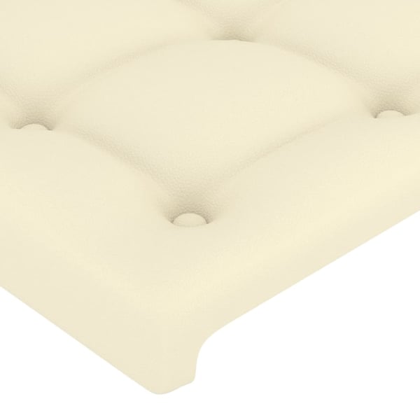 vidaXL sengegavl med kanter 183x23x78/88 cm kunstlæder cremefarvet