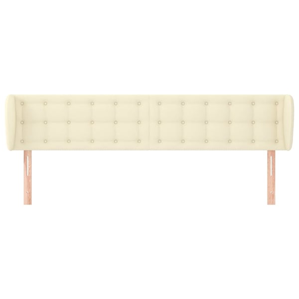 vidaXL sengegavl med kanter 203x23x78/88 cm kunstlæder cremefarvet