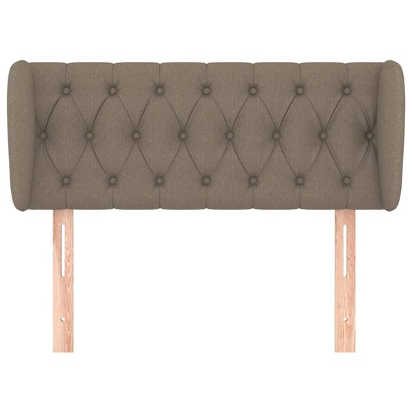 vidaXL Sänggavel med kanter taupe 93x23x78/88 cm tyg