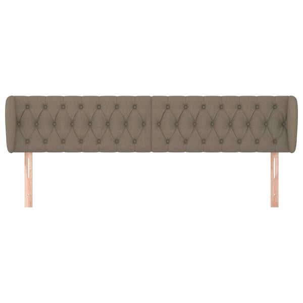vidaXL Sänggavel med kanter taupe 203x23x78/88 cm tyg