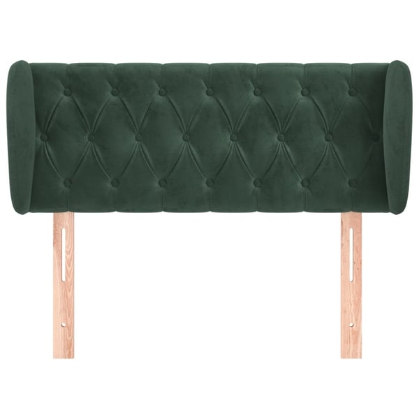 vidaXL sengegavl med kanter 93x23x78/88 cm fløjl mørkegrøn
