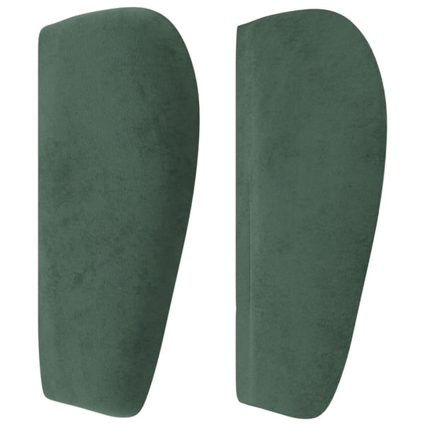 vidaXL sengegavl med kanter 93x23x78/88 cm fløjl mørkegrøn