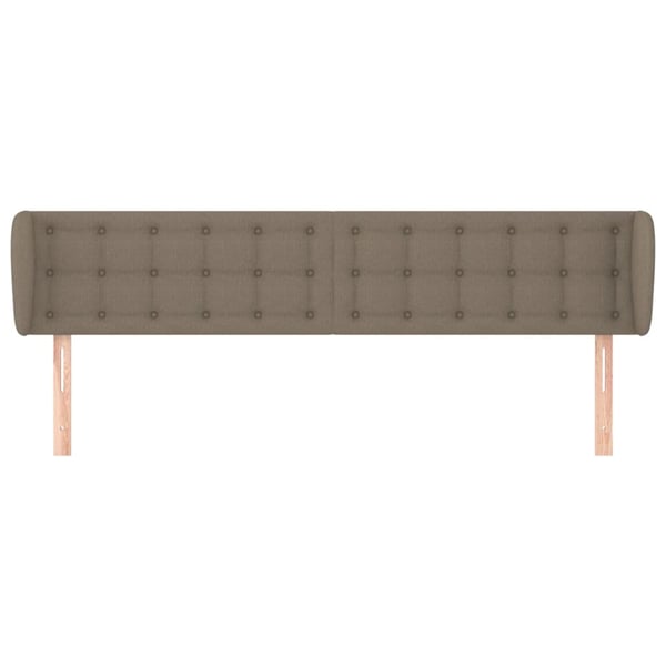 vidaXL sengegavl med kanter 203x23x78/88 cm stof gråbrun