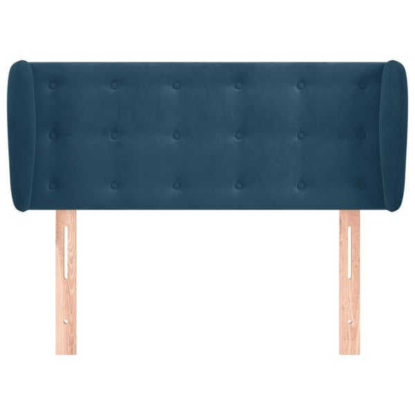 vidaXL sengegavl med kanter 83x23x78/88 cm fløjl mørkeblå