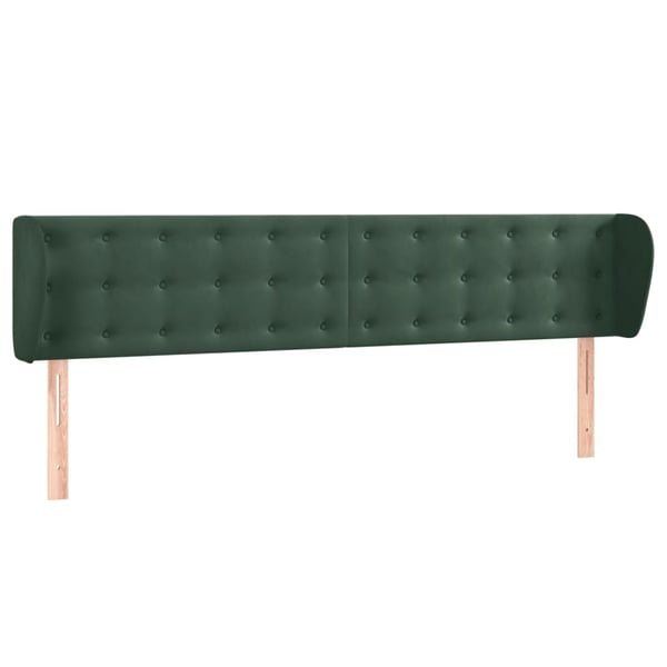 vidaXL sengegavl med kanter 183x23x78/88 cm fløjl mørkegrøn