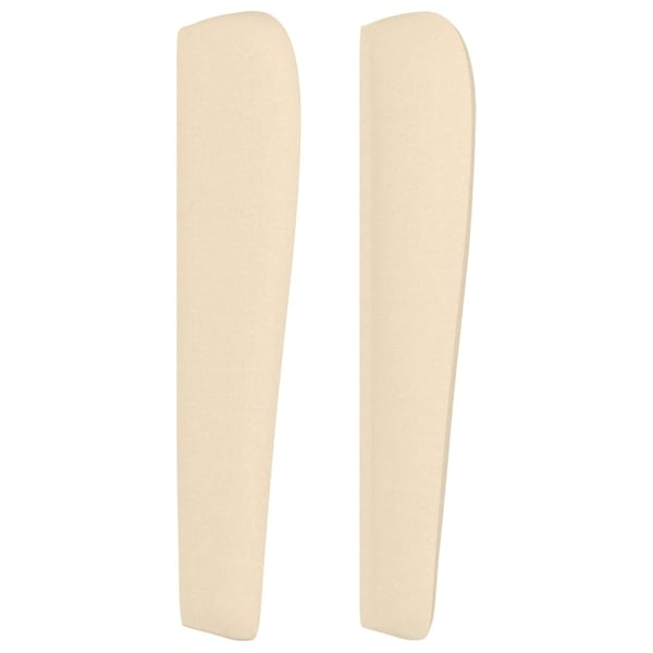 vidaXL sengegavl med kanter 203x23x118/128 cm stof cremefarvet