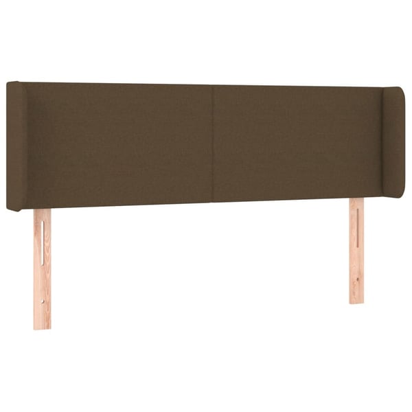vidaXL sengegavl med kanter 147x16x78/88 cm stof mørkebrun