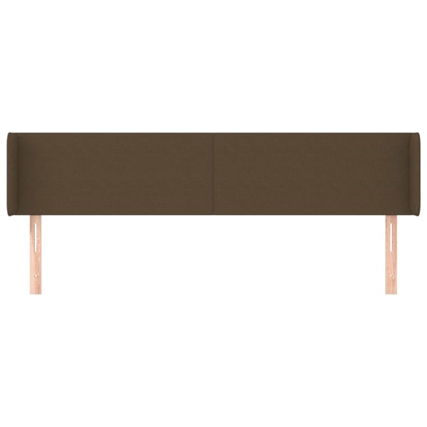 vidaXL sengegavl med kanter 163x16x78/88 cm stof mørkebrun