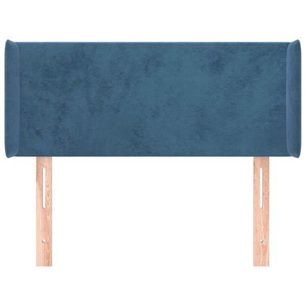 vidaXL sengegavl med kanter 93x16x78/88 cm fløjl mørkeblå